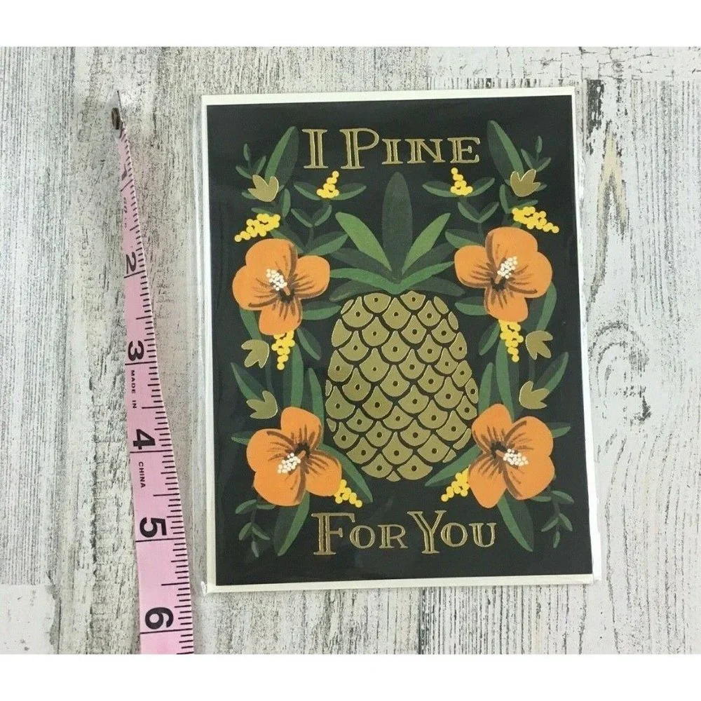 NEW Rifle Paper Co I Pine for You Pineapple Single Greeting Card Love Miss You